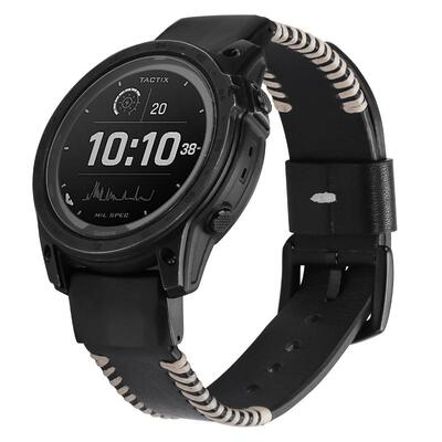 适配Garmin佳明tactix8泰铁时8AMOLED太阳能鱼纹真皮休闲快拆表带
