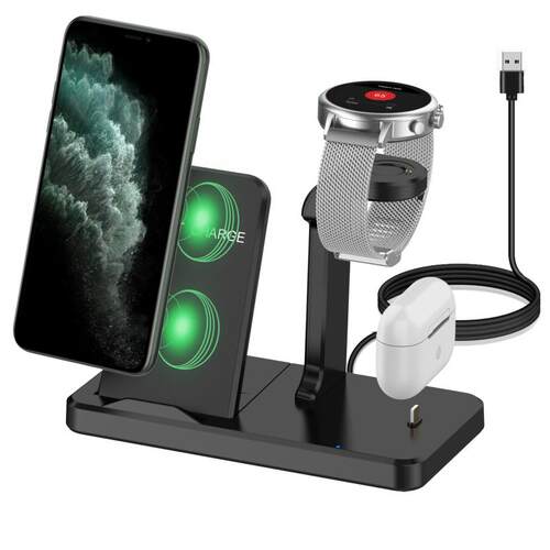 适配Fossil 化石Gen 6手表耳机充电器三合一三星华为手机无线支架