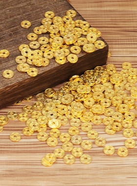 迷你小铜钱钱币摆件迷你小金币聚宝盆里放的东西办公桌面工艺品