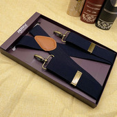 带 胖人复古弹力英伦肩带青古铜色钩扣吊裤 男士 成人挂钩背带夹西裤