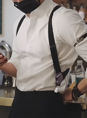 枪套式背带袖箍组合男士腋下侧夹3.5cm绅士复古英伦风臂环吊裤带