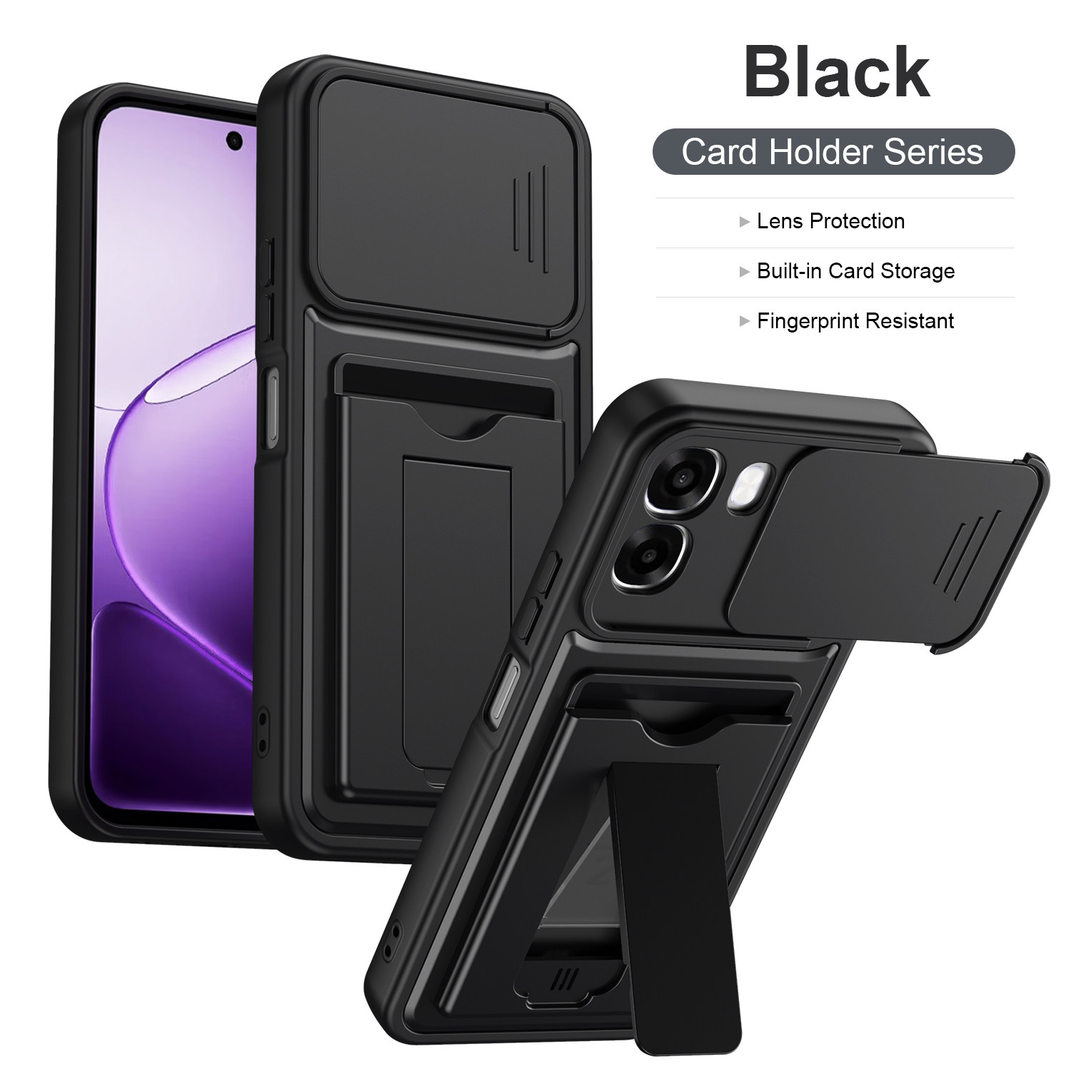多功能卡包一体手机壳适用于OPPO A6/A6X国际版支架推拉窗17防摔二合一硬壳图片