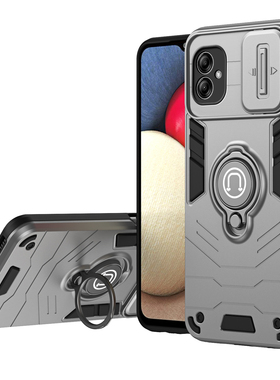 适用于三星Galaxy A04E手机壳GalaxyM04推拉窗镜头GalaxyA04保护指环支架机甲风防摔防滑保护套