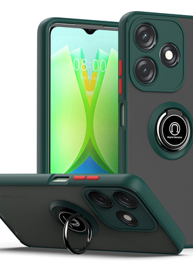 适用于infinix SPARK 10C手机壳infinix SPARK10 PRO车载磁吸磨砂半透明亚克力指环支架保护套防摔防指纹
