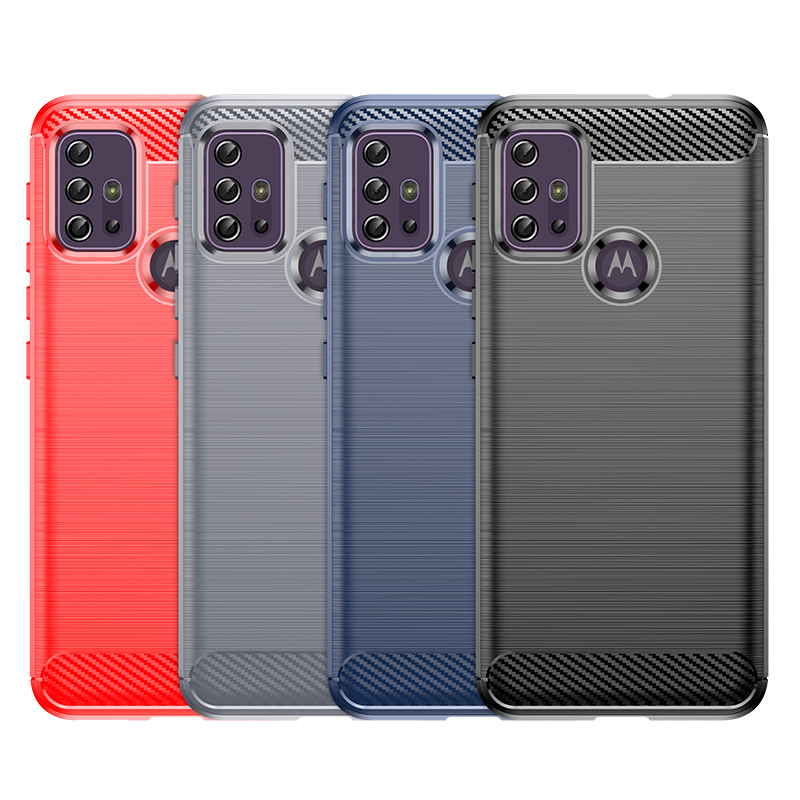适用于Motorola Moto G10手机壳Moto G20/Moto G30碳纤维拉丝磨砂质感超薄硅胶软壳防摔防滑保护套全包边