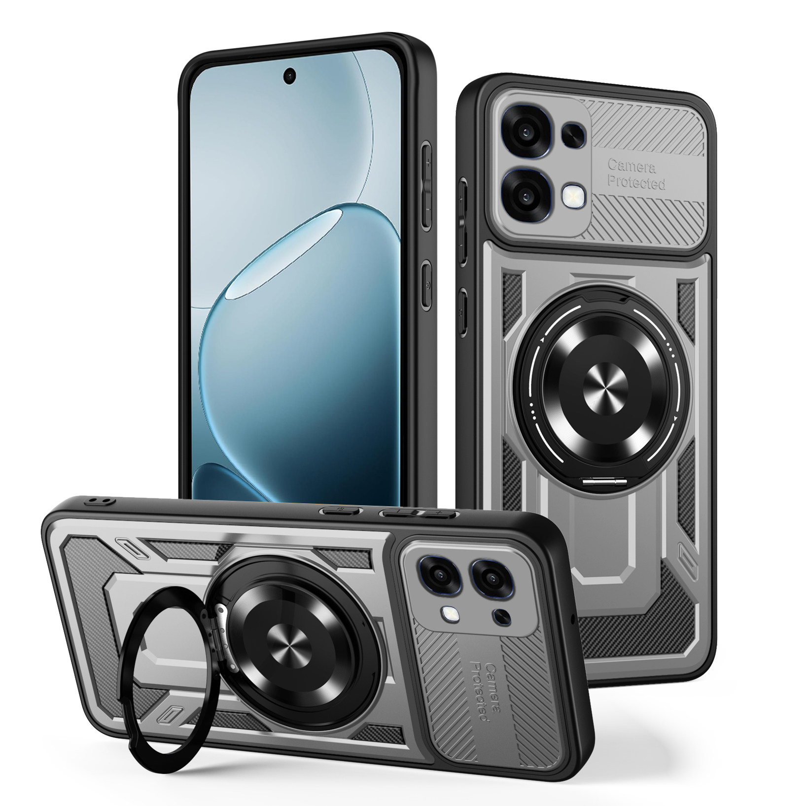 适用于OPPO A6Pro/A6手机壳磁环支架OPPO A5/A5Pro无线充A5X/A5活力版车载磁吸加厚防摔保护套优甲系列图片
