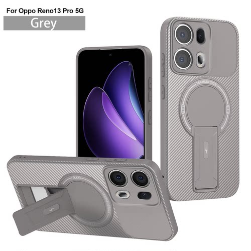 适用于OPPO Reno13Pro支架手机壳RENO13F/Reno13磁吸Reno14无线充Reno14F碳纤维纹Reno12/Reno12Pro