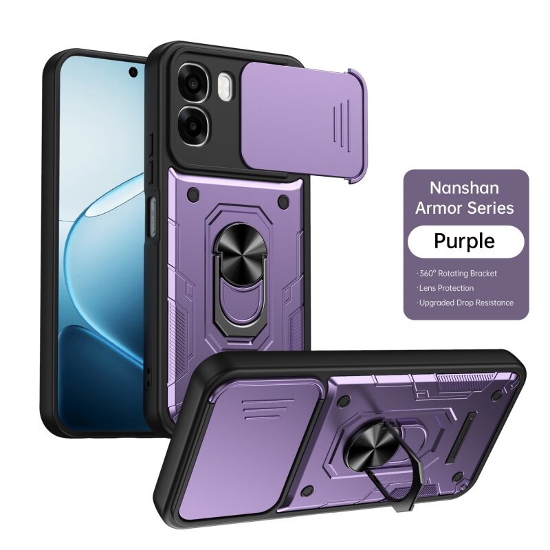 南山甲适用于OPPO A6/A6X国际版指环扣手机壳推拉窗镜头盖车载磁吸加厚军士防摔支架多功能图片