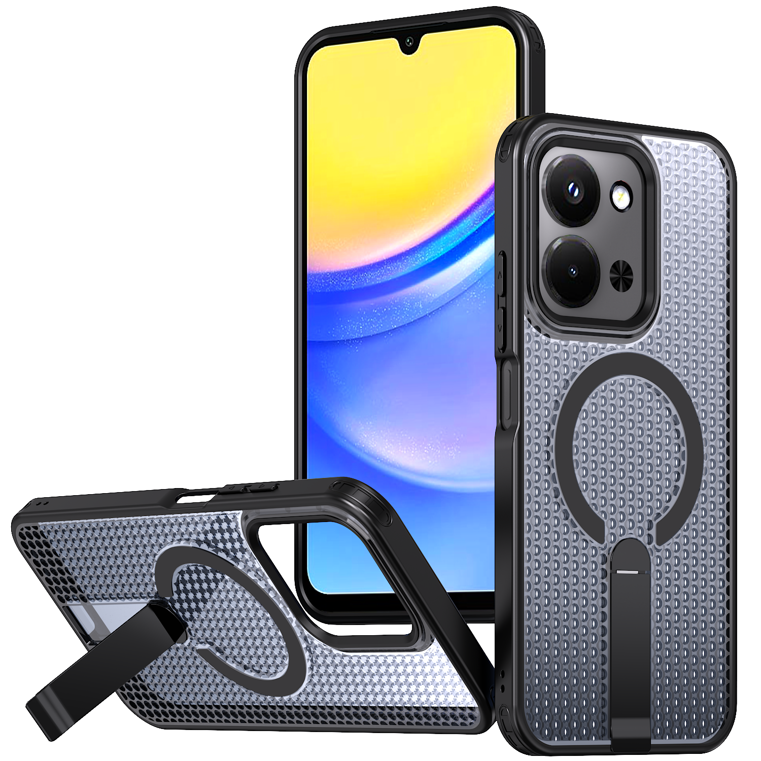 适用于红米Redmi 15C欧洲版手机壳红米13X支架红米12/红米13无线充Note13R车载磁吸红米14C