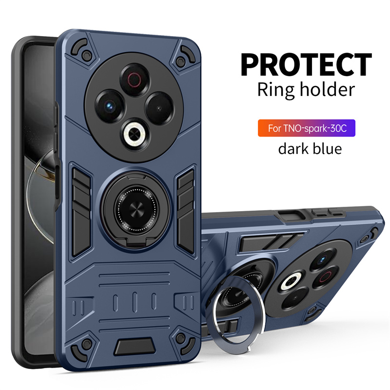 适用于TECNO SPARK 30C手机壳SPARK 30C NFC/KL5N/旋转指环支架加厚防摔多功能车载磁吸二合一五侠者保护套