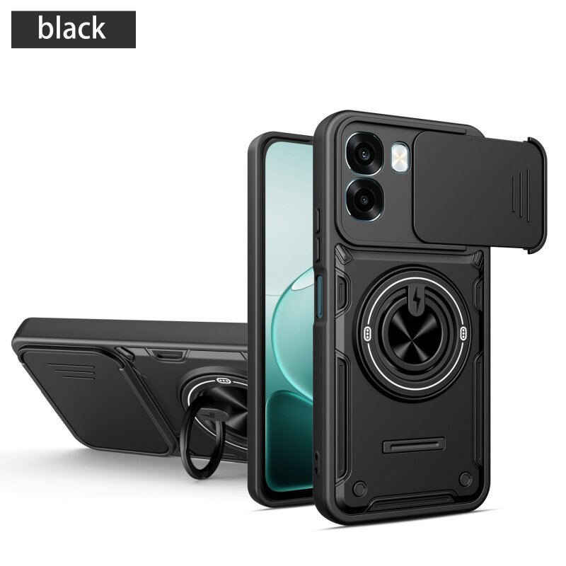 雷神系列推拉窗镜头盖手机壳适用于OPPO A6/A6X国际版指环扣旋转支架车载磁吸加厚耐用防摔图片