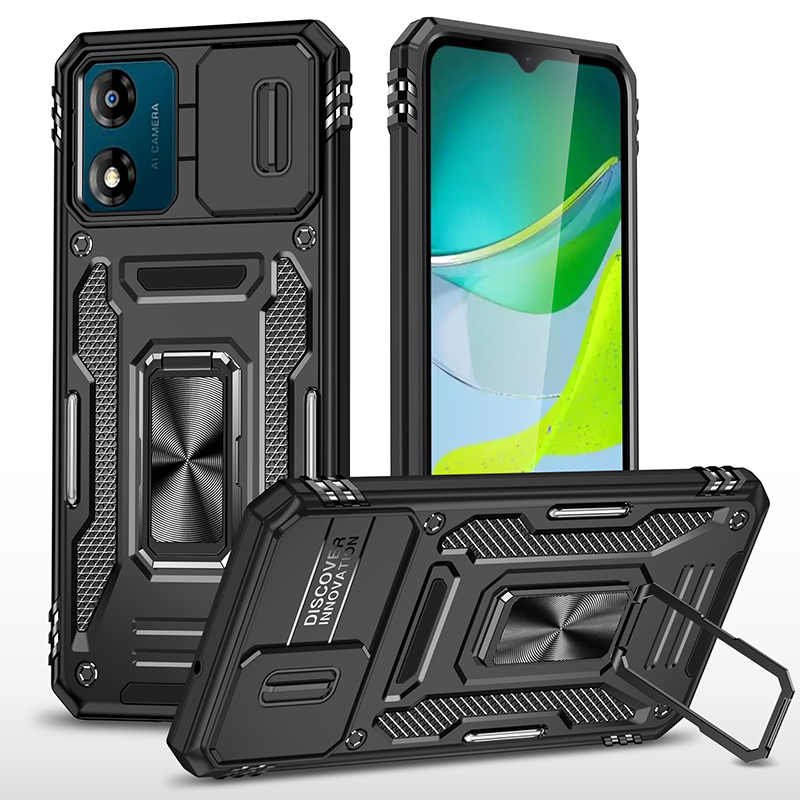 适用于Motorola MOTO E13手机壳推拉窗二合一车载磁吸指环支架军士级加厚护甲防摔保护套