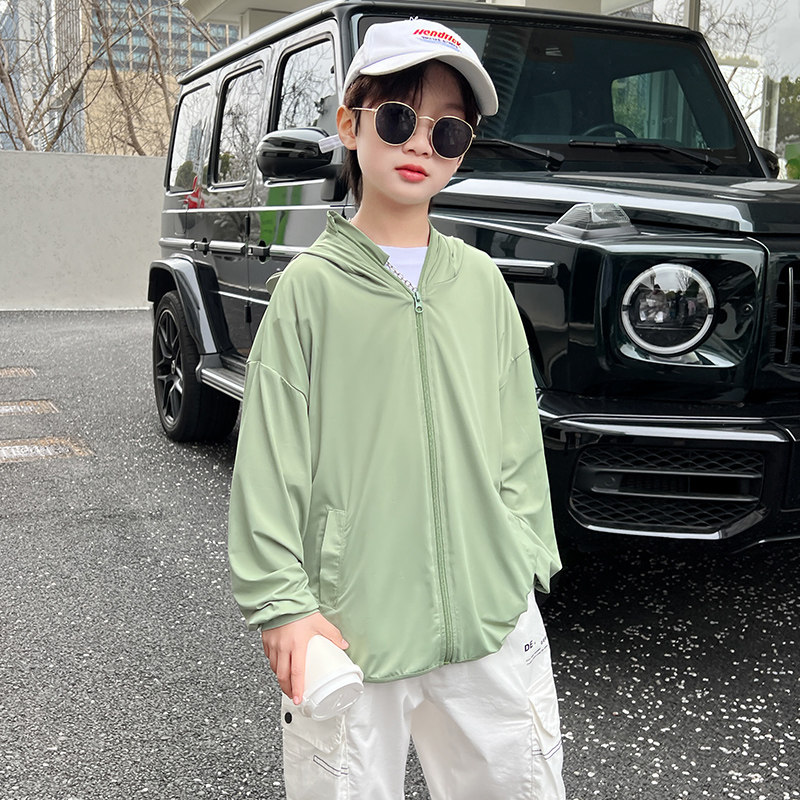 左西官方旗舰店儿童套装男童夏装防晒服外套2026新款中大童夏季薄