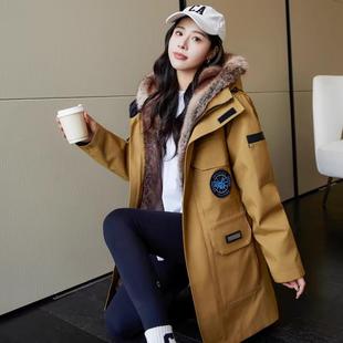 2025冬季新款派克服中长款可拆卸内胆貂皮大衣加绒加厚皮草外套女