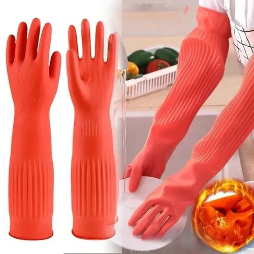 加长手套橡胶乳胶手套洗碗清洁加厚家务手套厨房劳保胶皮手套