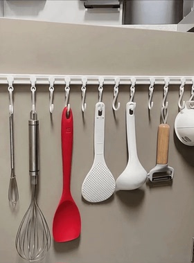 免打孔收纳挂钩神器厨房收纳滑动轨道挂钩柜门橱柜门后收纳置物架