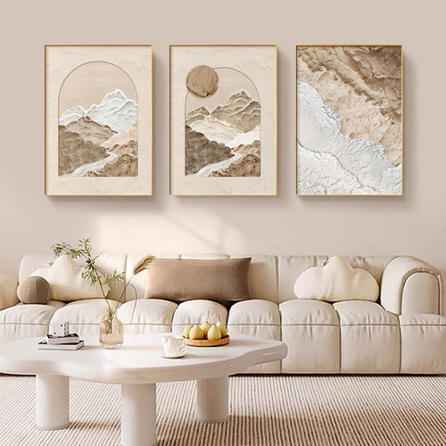 卧室装饰画抽象海浪风景画