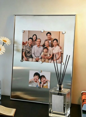 现代简约金属边框几何装饰画