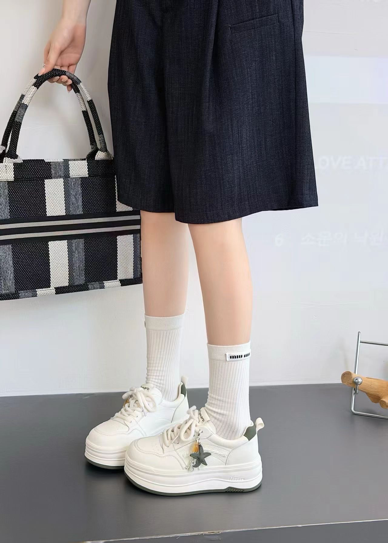 冰洁厚底小白鞋女2026春季新款学院风运动鞋显脚小增高休闲板鞋