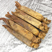 纯无糖8年根长白山高丽参别直参人参红参足干原皮切片4支120克