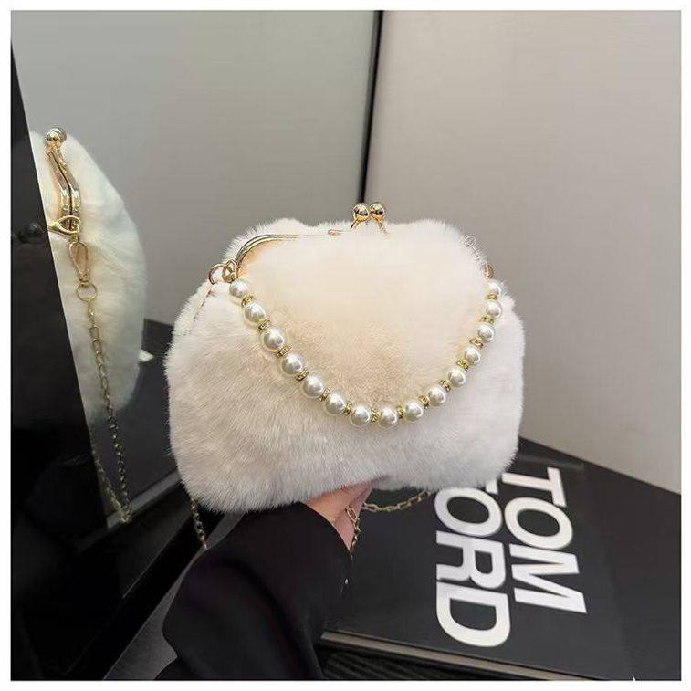 新款时尚秋冬高级感单肩百搭毛绒包包手提贝壳包百搭洋气小众设计,箱包皮具/热销女包/男包,通用款女包,淘宝优惠券,粉丝福利购,淘宝优惠卷