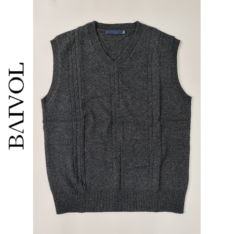 BAIVOL百濠男装羊毛针织背心V领