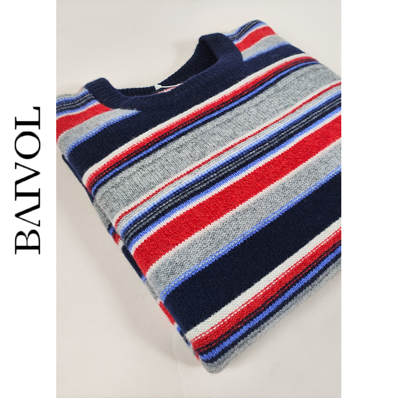 BAIVOL百濠高端男装彩条羊毛衫