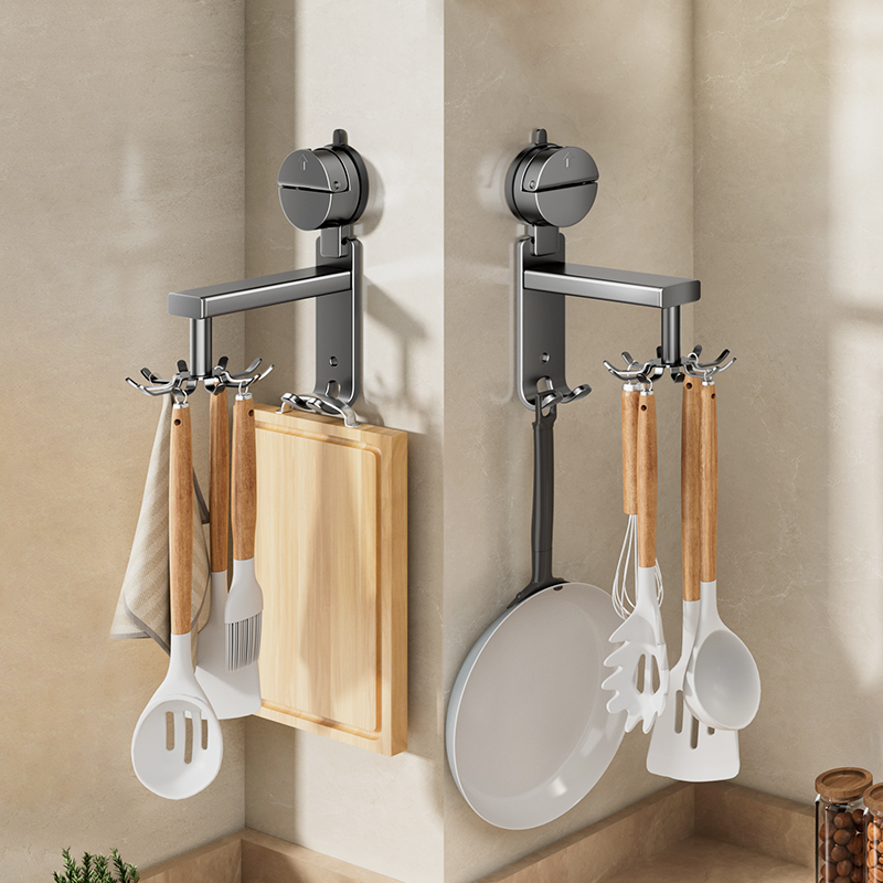 吸盘厨房旋转挂钩壁挂式置物架厨具收纳层架锅铲勺子铲子免打孔架,厨房/烹饪用具,厨房置物架/置物柜/角架,淘宝优惠券,粉丝福利购,淘宝优惠卷