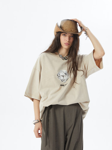 短袖潮流青少年宝石印花T恤