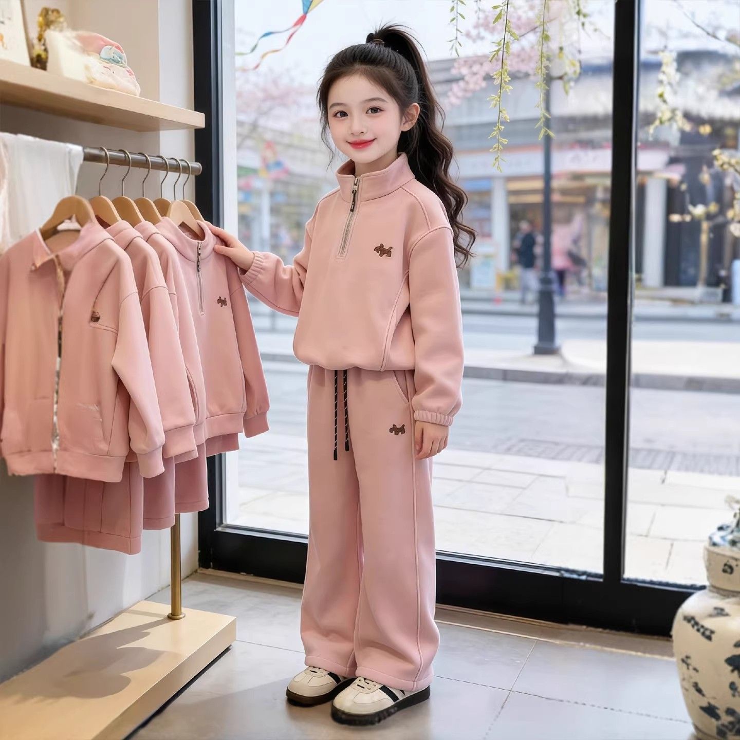 女童春秋款运动套装新款2026中大童时尚休闲服百搭网红修身洋气潮