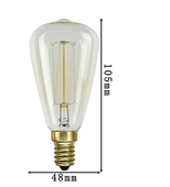 st48复古茶色钨丝灯泡e27琥珀色e14st58st64吊钟泡奶嘴跑工业风灯