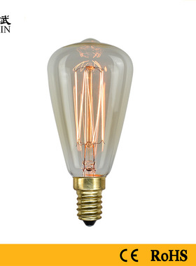 ST48爱迪生E14小螺口钨丝灯泡40W小奶嘴迷你跑吊钟泡