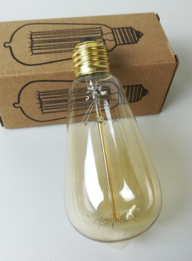 E27led奶嘴泡复古怀旧风爱迪生仿钨丝烟火琥珀色茶色ST64玻璃灯泡