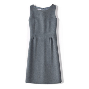 无袖圆领羊毛呢连衣裙女中长款2025秋冬百搭外穿背心马甲裙呢子裙