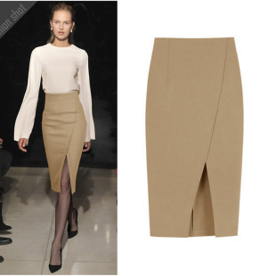 裙女OL职业裙 包臀显瘦一步裙冬季 底波拉毛呢半身裙秋冬中长款 修身