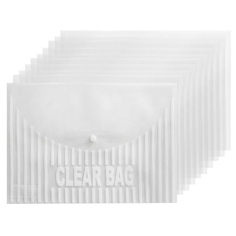 透明文件袋按扣袋资料袋a4加厚试卷收纳纽扣袋会议活动加厚按扣袋