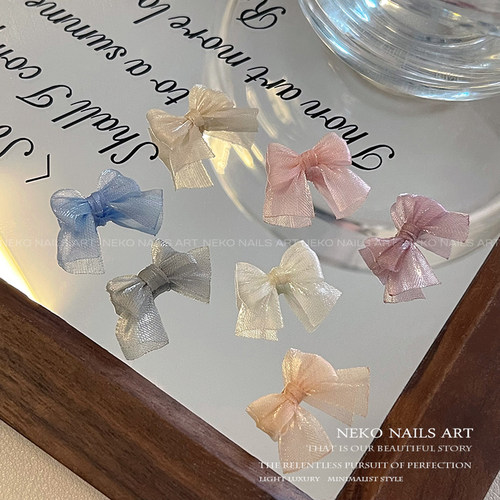 NEKONK韩国欧根网纱蝴蝶结飘带