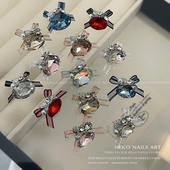 NEKO NK「欧根纱钻球」鸽子蛋锆石堆钻成品 彩色蝴蝶结美甲饰品