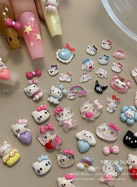 NEKO NK「甜心Kitty合集」冰透迷你凯蒂猫蝴蝶结可爱卡通美甲饰品