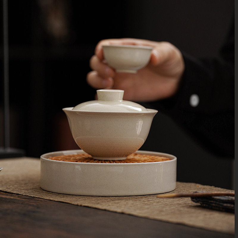 陶瓷养壶承茶具储水干泡台茶盘托盘藤编手工日式托盘建水茶道零配,餐饮具,茶托,淘宝优惠券,粉丝福利购,淘宝优惠卷