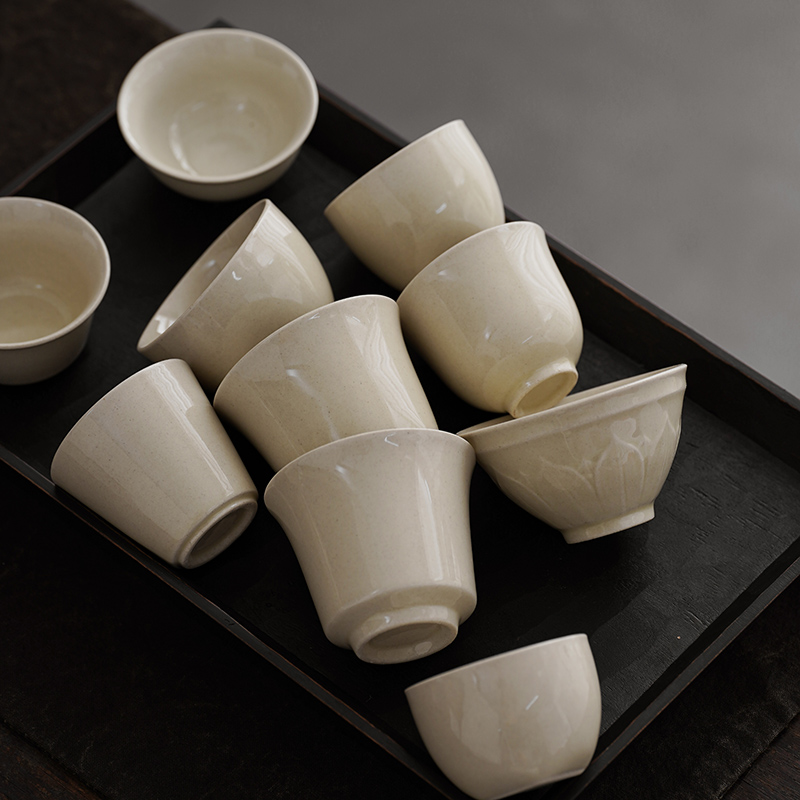 草木灰陶瓷定制茶具家用茶盏