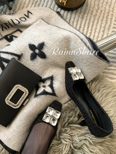 富贵雨【工厂自制款】23冬款单鞋 经典方头带钻细跟单鞋