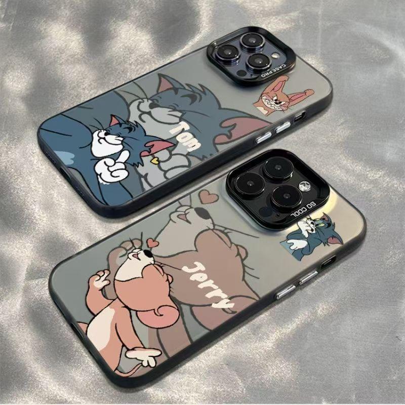 猫和老鼠杰瑞适用于苹果16PROMAX/iPhone15/iPhone14情侣彩银手机壳