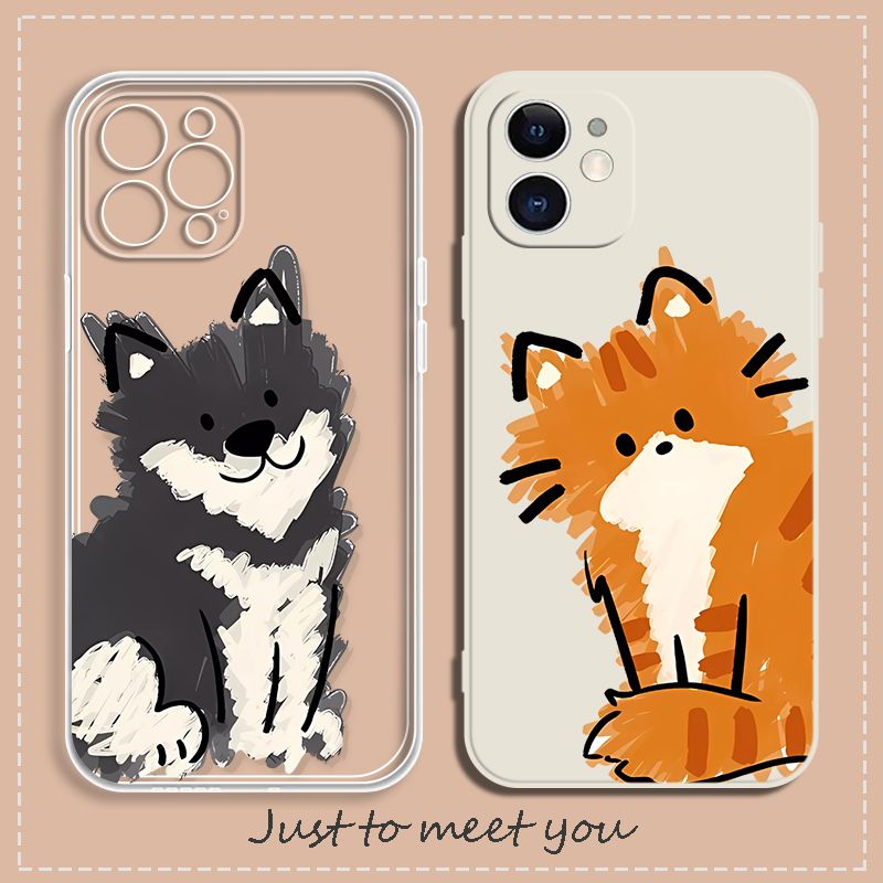 油画小狗手机壳全包适用于苹果15小米14vivo红米iQOO真我华为OPPO