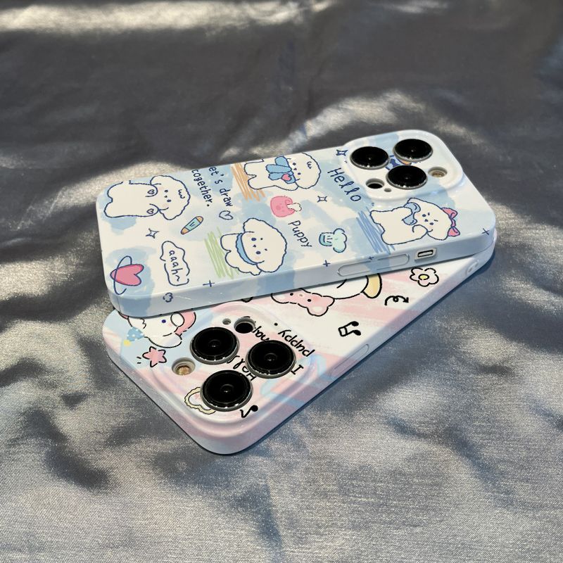 情侣小狗适用于苹果15/14promax手机壳菲林iPhone13/78plus12硬11xr新款
