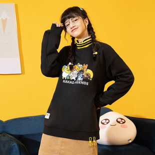 kakao361运动卫衣女2022秋季新款男女同款加绒oversize女套头卫衣
