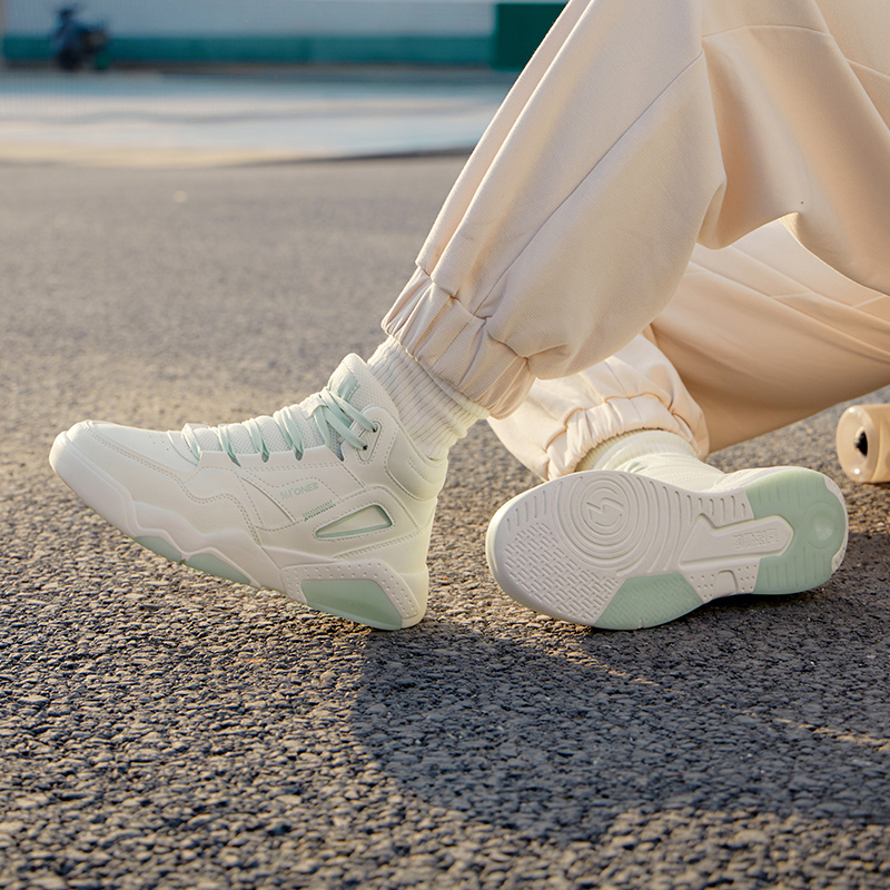 板鞋厚底361度女鞋高帮运动鞋