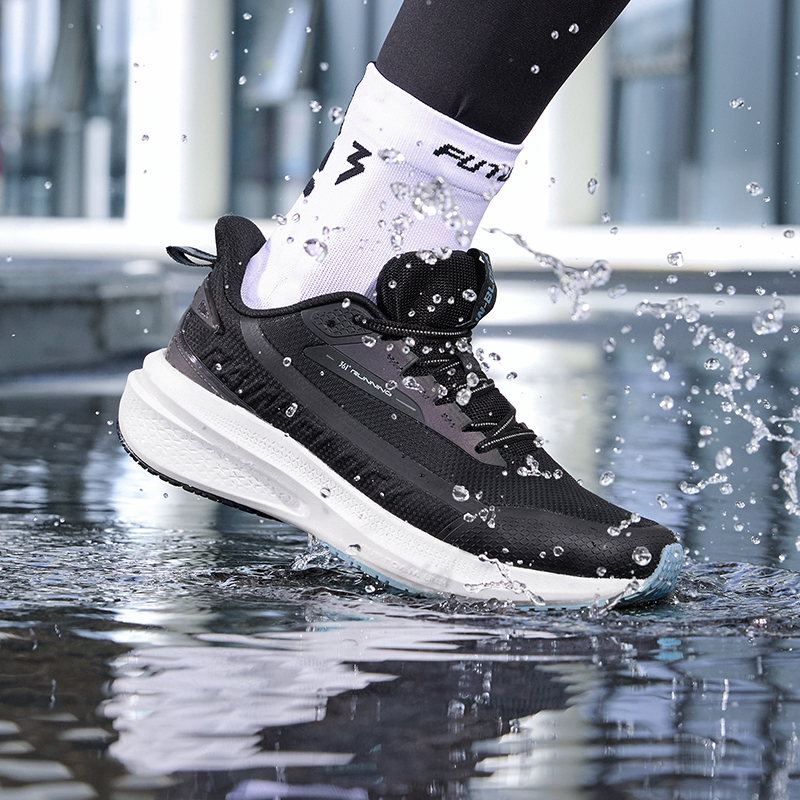 361雨屏7男鞋秋季运动鞋男款皮面防水防滑回弹减震通勤跑步鞋男士