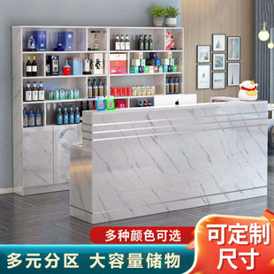 饭店吧台收银台酒柜一体带转角酒店商用柜台收款台餐饮前台收银桌