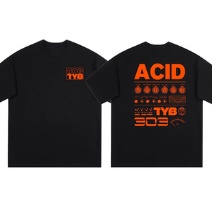 Jorisvoorn电音周边ACID字母印花纯棉technoT恤短袖电音节穿搭